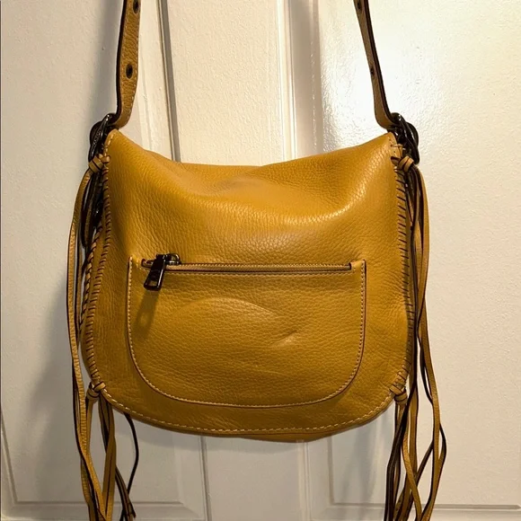 Coach 1941 Whipstitch Saddlebag Fringe Braided Pebbled Leather
